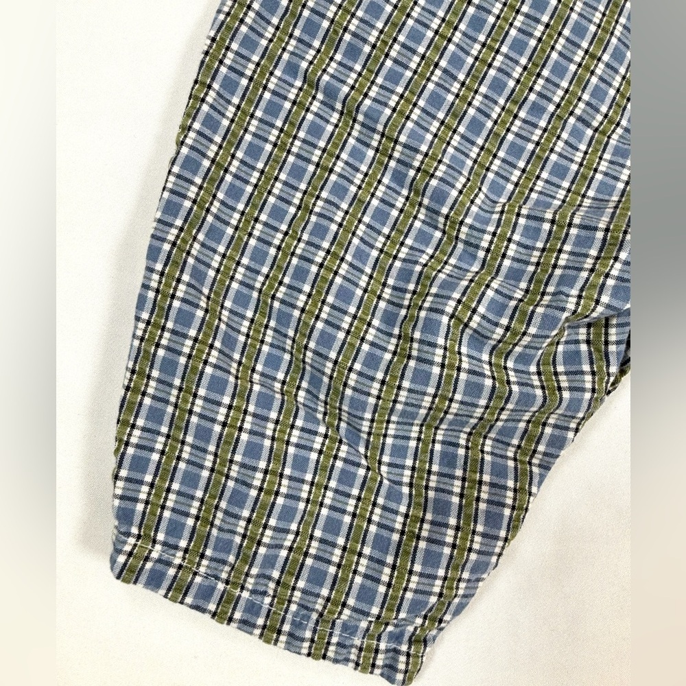 VINTAGE OSHKOSH Boys Plaid Overalls 6-9m Lion Embroidered 90s Y2K Cottagecore - Picture 11 of 13